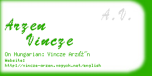 arzen vincze business card